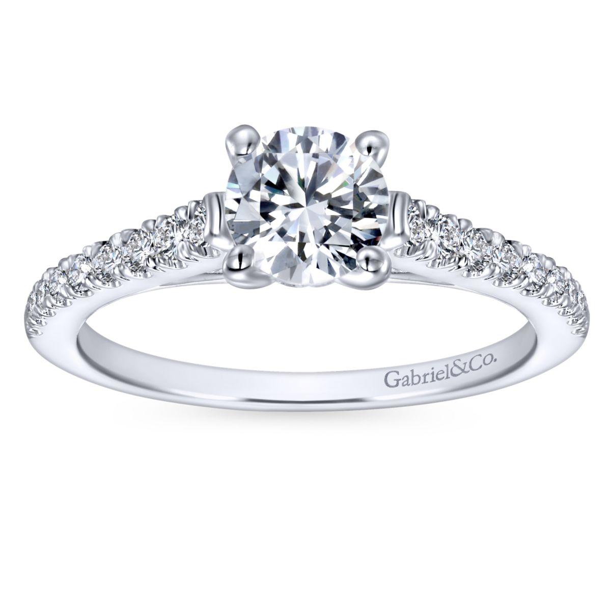 Gabriel & Co. 14k White Gold Contemporary Straight Engagement Ring