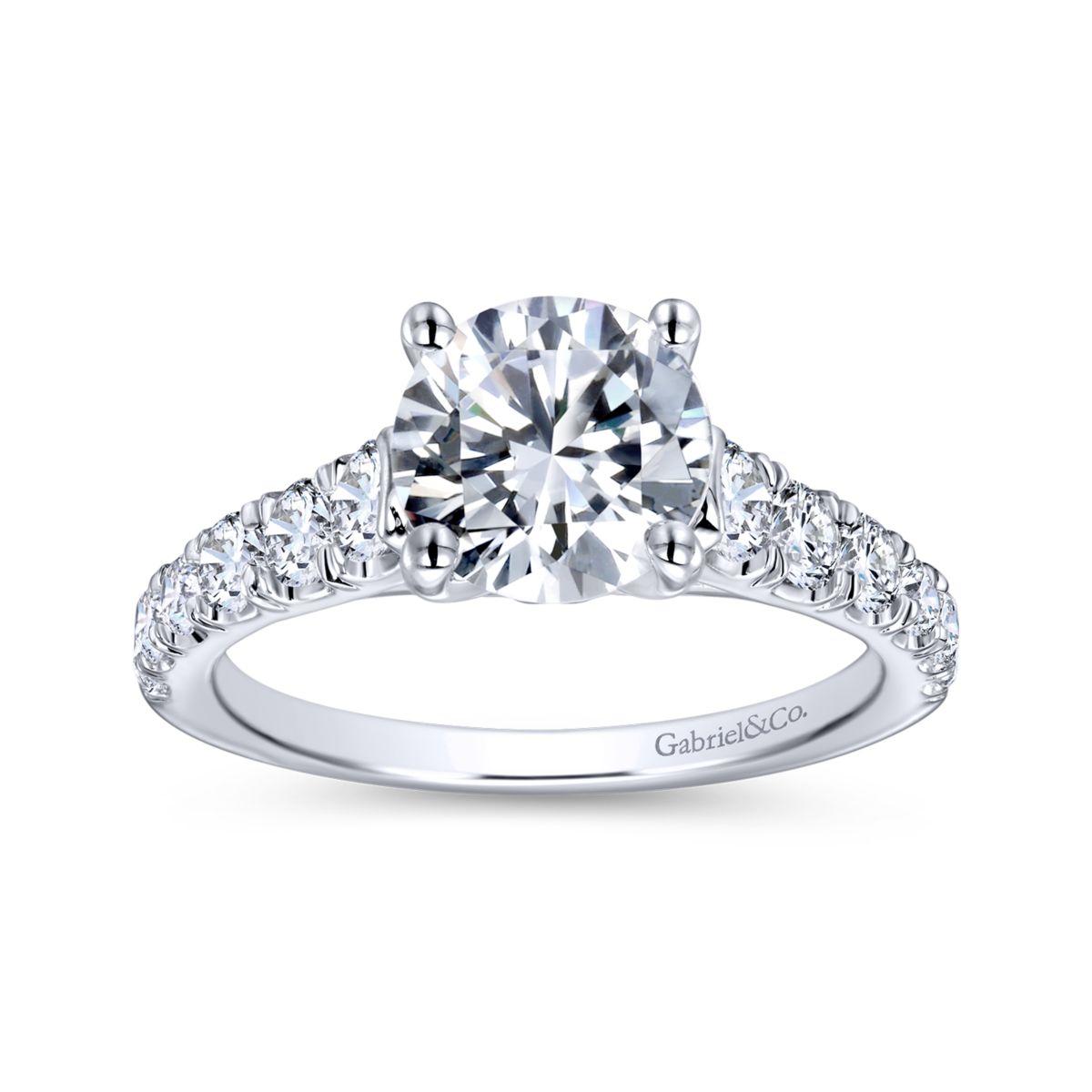 Gabriel & Co. 14k White Gold Contemporary Straight Engagement Ring