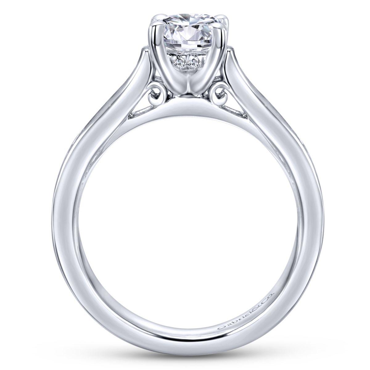 Gabriel & Co. 14k White Gold Contemporary Straight Engagement Ring