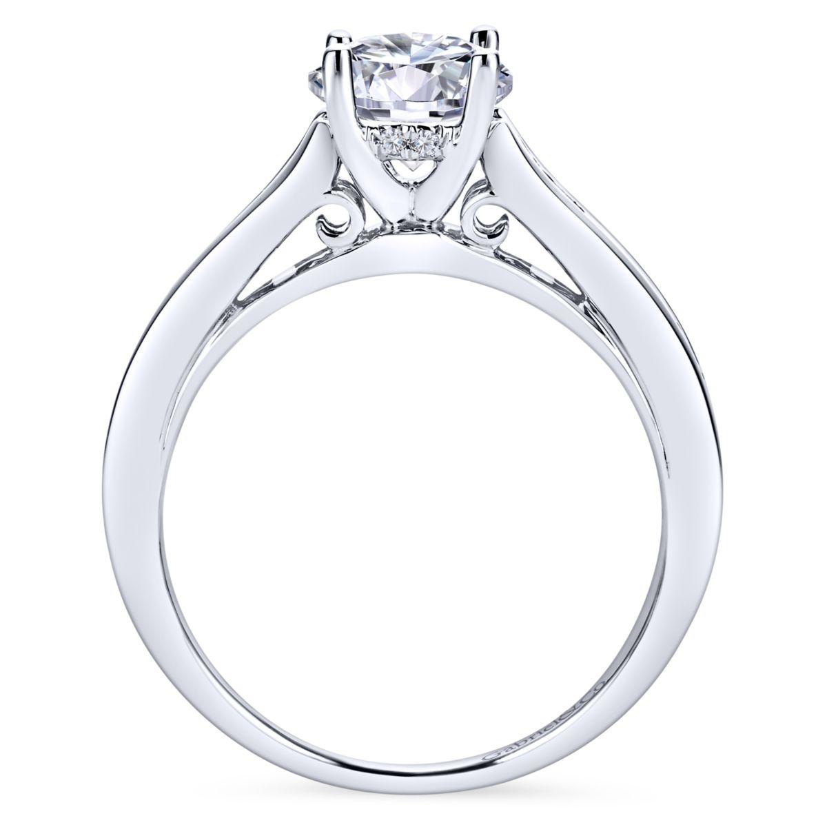 Gabriel & Co. 14k White Gold Contemporary Straight Engagement Ring