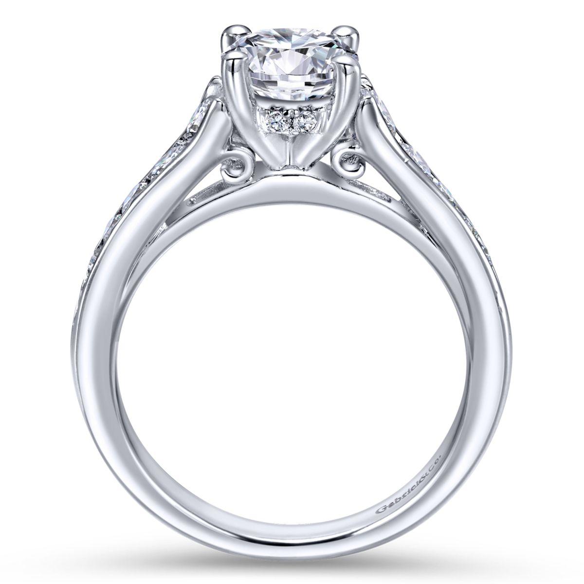 Gabriel & Co. 14k White Gold Contemporary Straight Engagement Ring