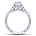 Gabriel & Co. 14k White Gold Victorian Halo Engagement Ring