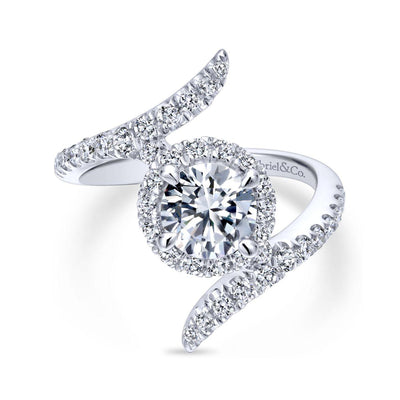 Gabriel & Co. 14k White Gold Nova Halo Engagement Ring