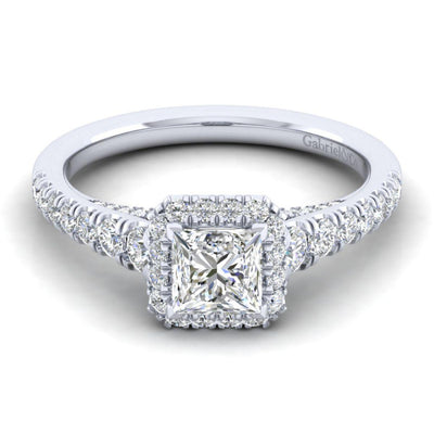 Gabriel & Co. 14k White Gold Entwined Halo Engagement Ring