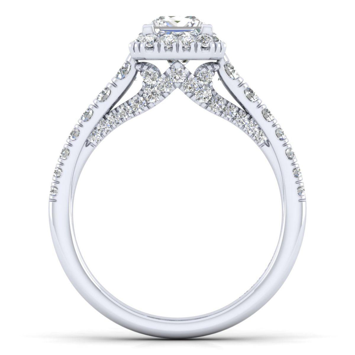 Gabriel & Co. 14k White Gold Entwined Halo Engagement Ring