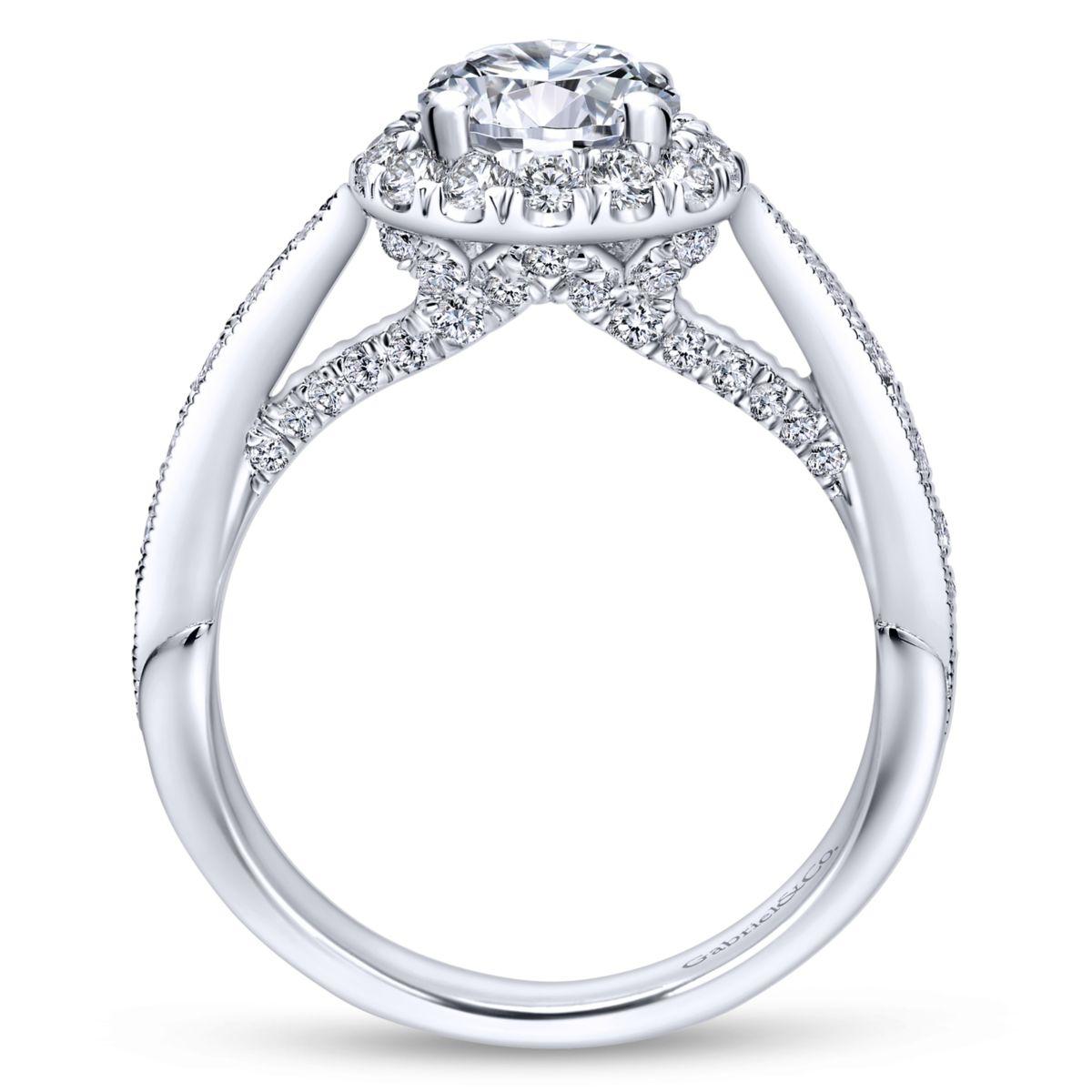 Gabriel & Co. 14k White Gold Entwined Halo Engagement Ring