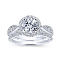 Gabriel & Co. 14k White Gold Entwined Halo Engagement Ring