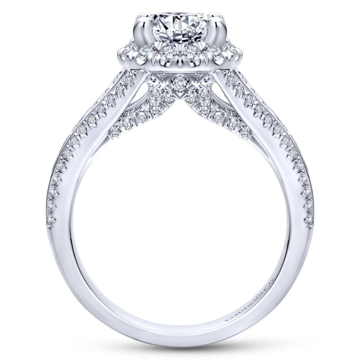 Gabriel & Co. 14k White Gold Entwined Halo Engagement Ring