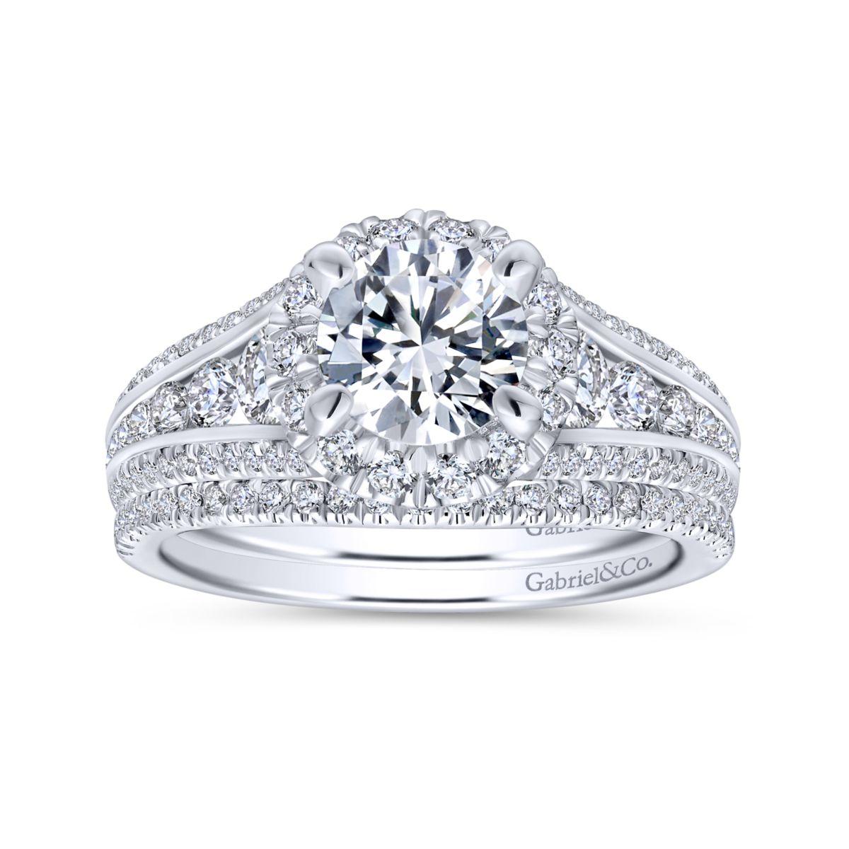 Gabriel & Co. 14k White Gold Entwined Halo Engagement Ring