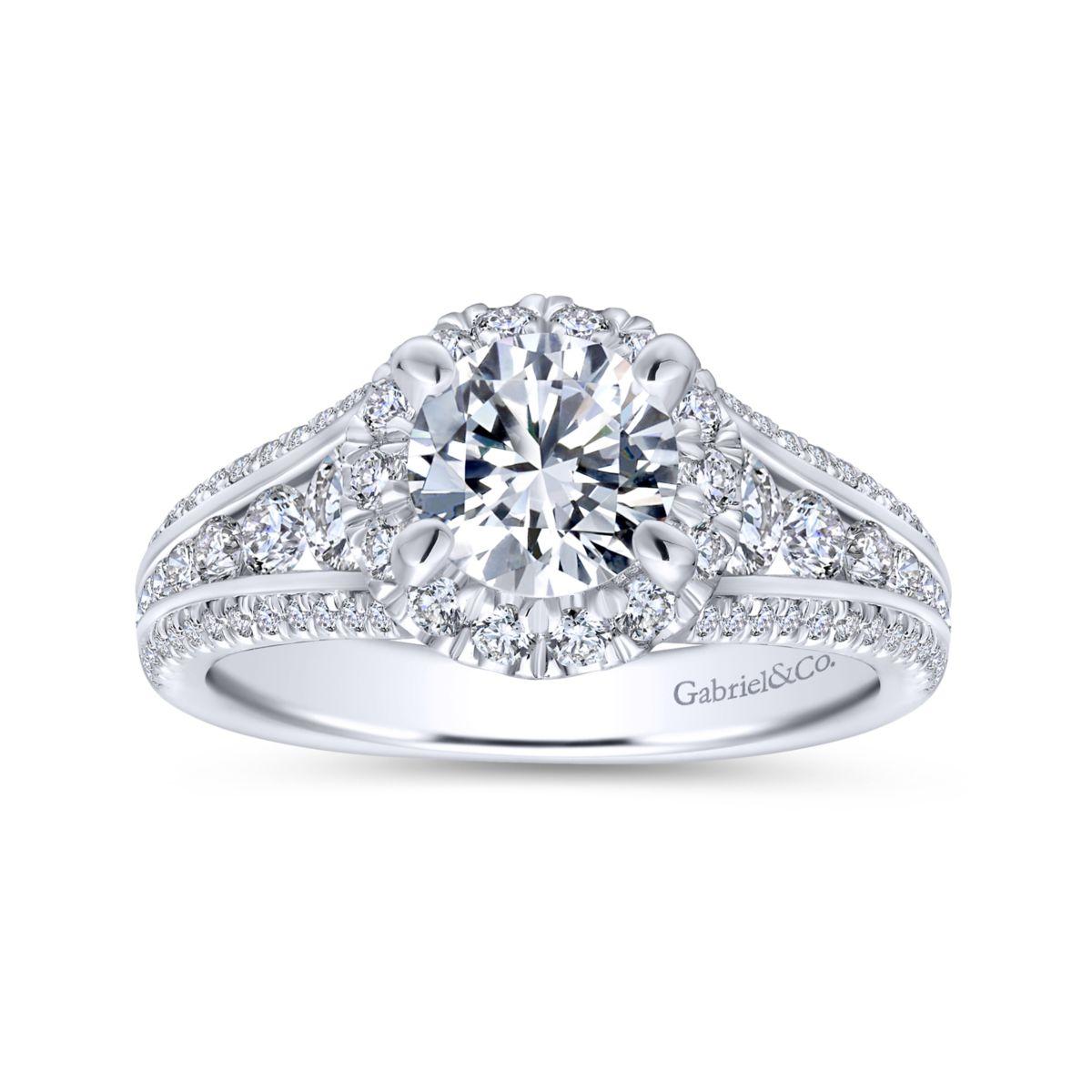 Gabriel & Co. 14k White Gold Entwined Halo Engagement Ring