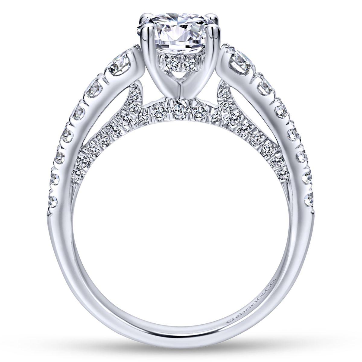 Gabriel & Co. 14k White Gold Entwined Straight Engagement Ring