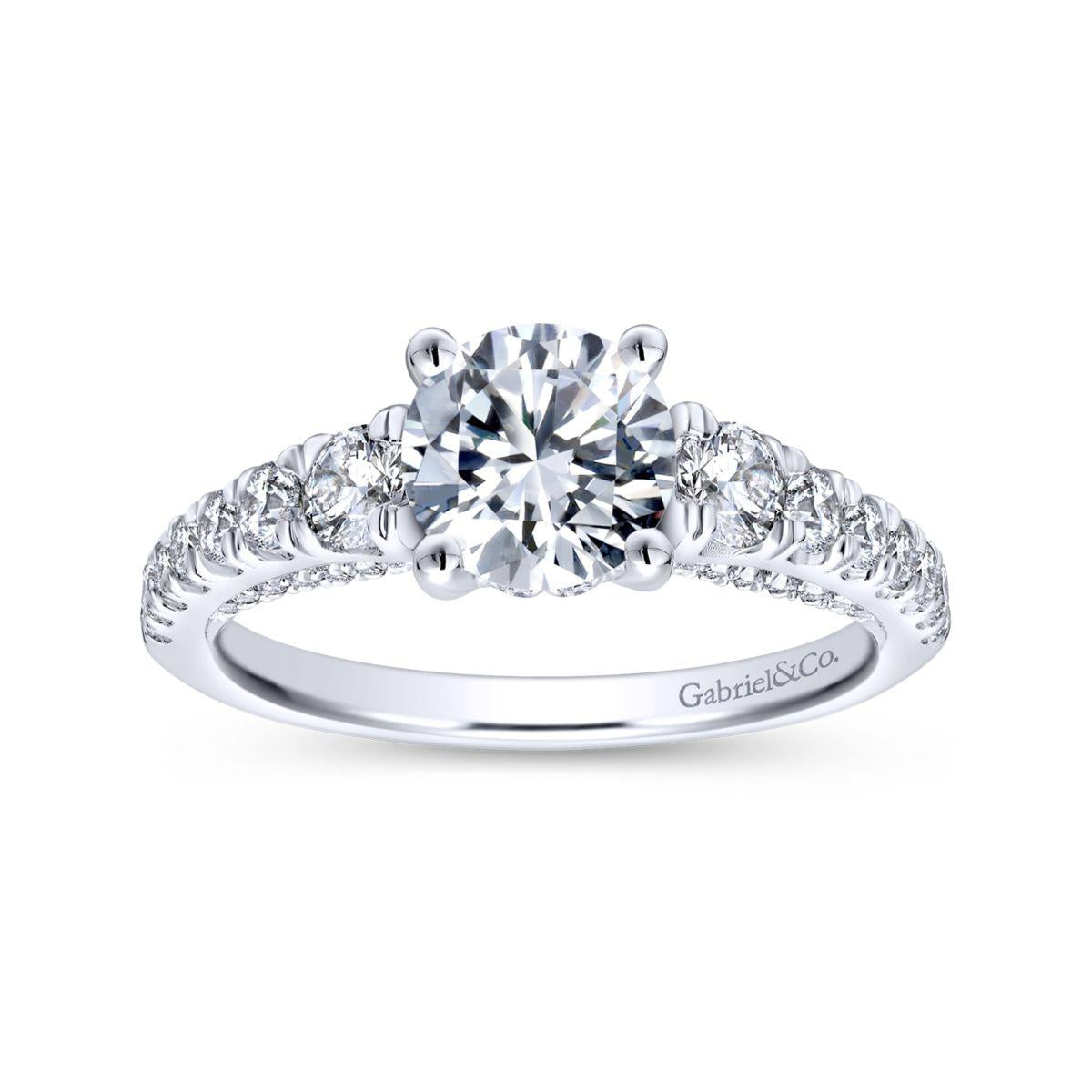 Gabriel & Co. 14k White Gold Entwined Straight Engagement Ring