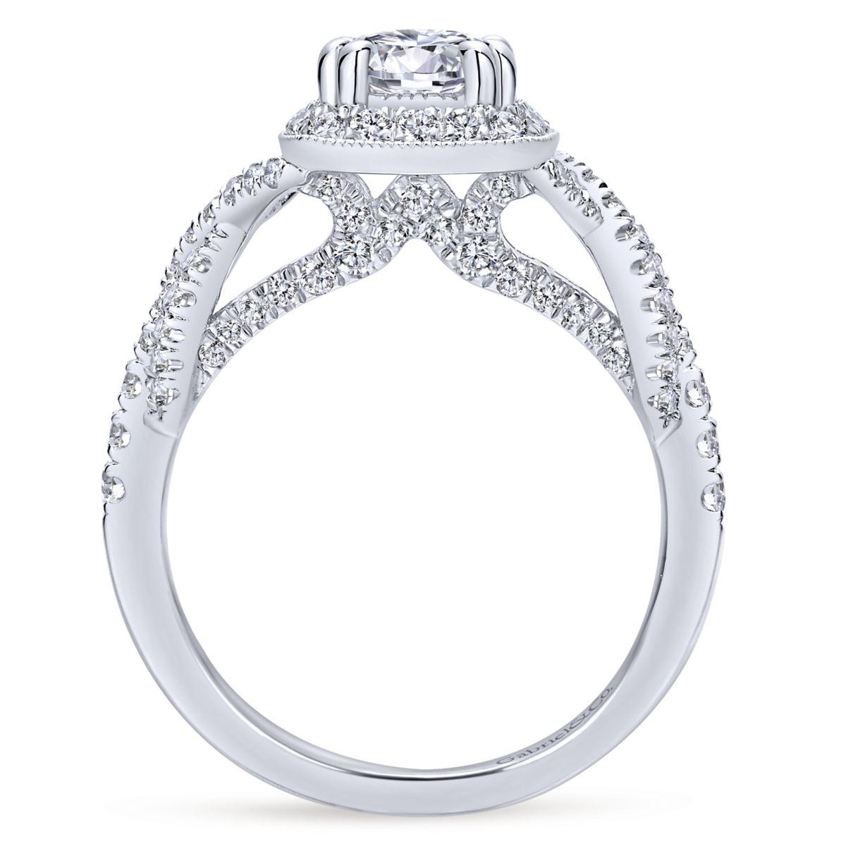 Gabriel & Co. 14k White Gold Entwined Halo Engagement Ring