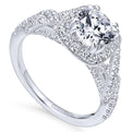 Gabriel & Co. 14k White Gold Entwined Halo Engagement Ring