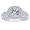 Gabriel & Co. 14k White Gold Entwined Halo Engagement Ring