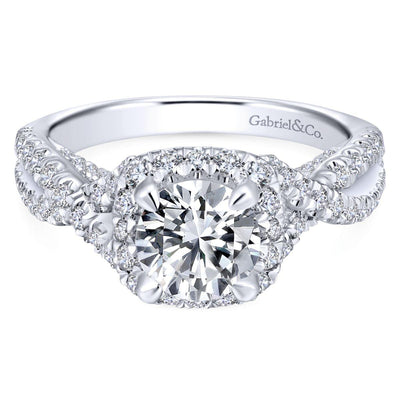 Gabriel & Co. 14k White Gold Entwined Halo Engagement Ring