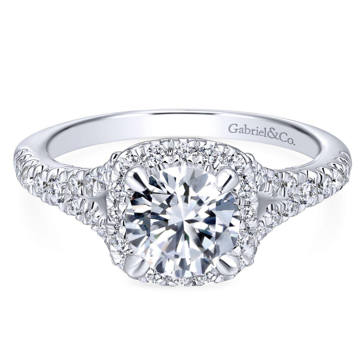 Gabriel & Co. 14k White Gold Entwined Halo Engagement Ring