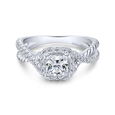 Gabriel & Co. 14k White Gold Hampton Halo Engagement Ring