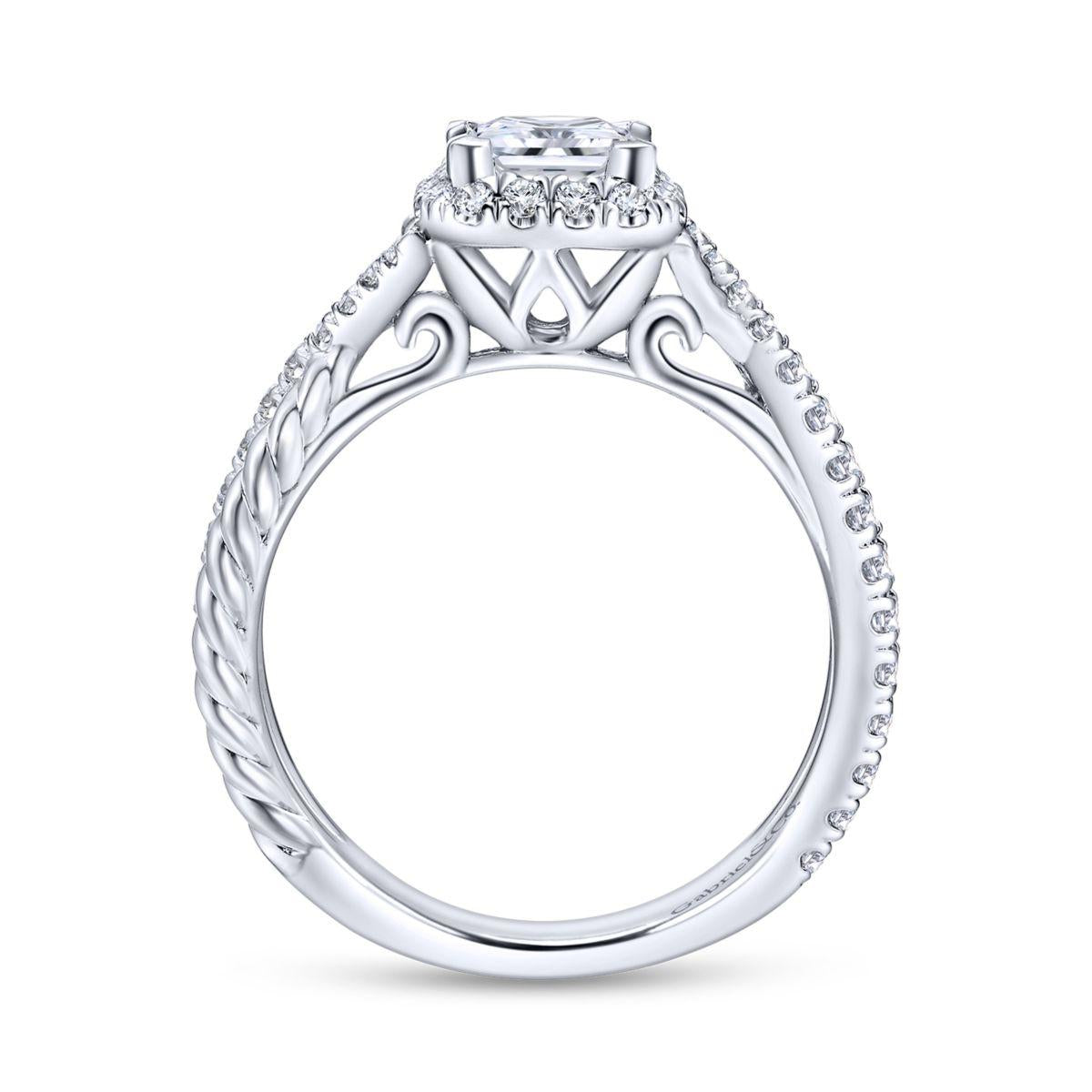 Gabriel & Co. 14k White Gold Hampton Halo Engagement Ring