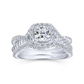 Gabriel & Co. 14k White Gold Hampton Halo Engagement Ring