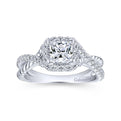 Gabriel & Co. 14k White Gold Hampton Halo Engagement Ring