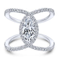 Gabriel & Co. 14k White Gold Nova Halo Engagement Ring