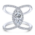 Gabriel & Co. 14k White Gold Nova Halo Engagement Ring