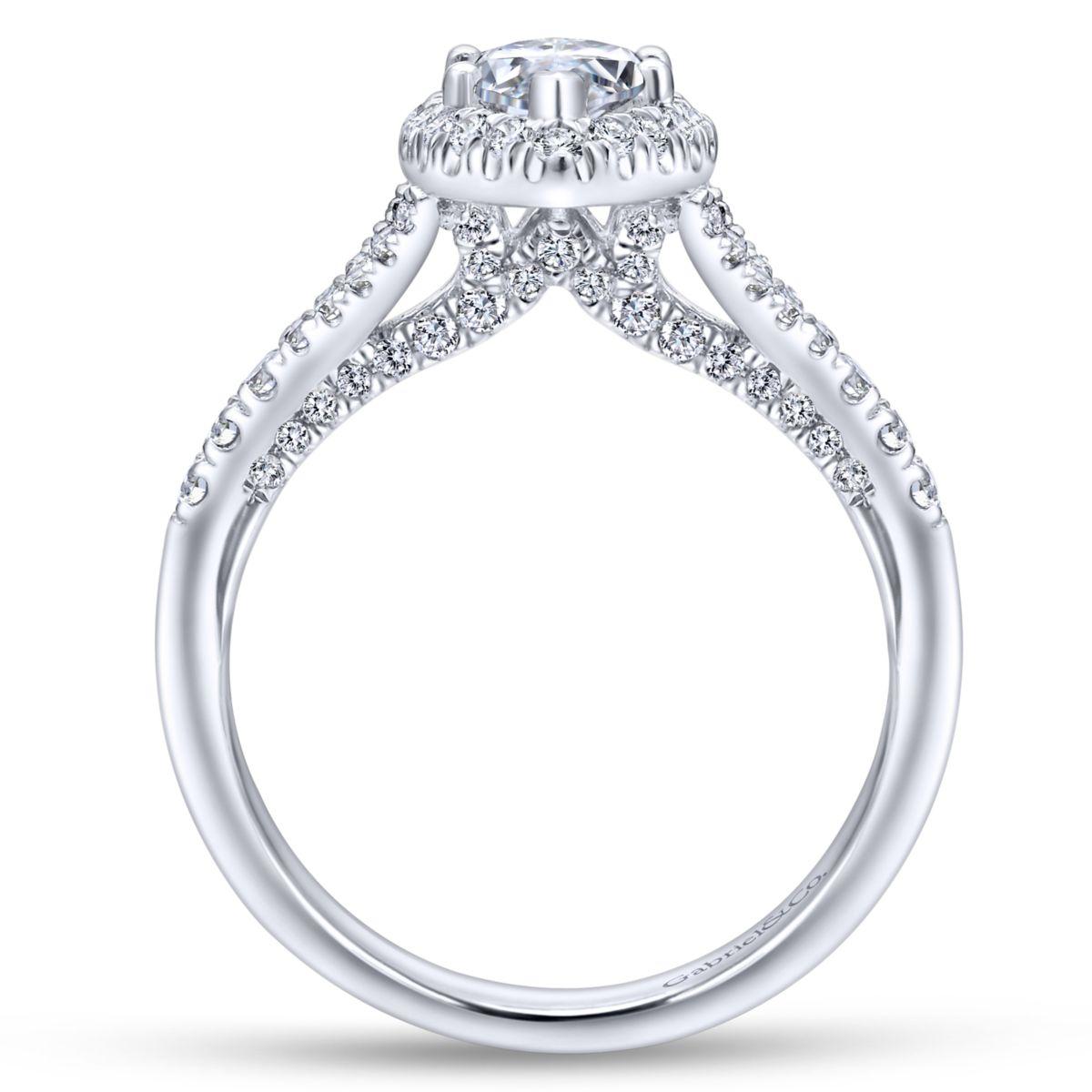 Gabriel & Co. 14k White Gold Entwined Halo Engagement Ring