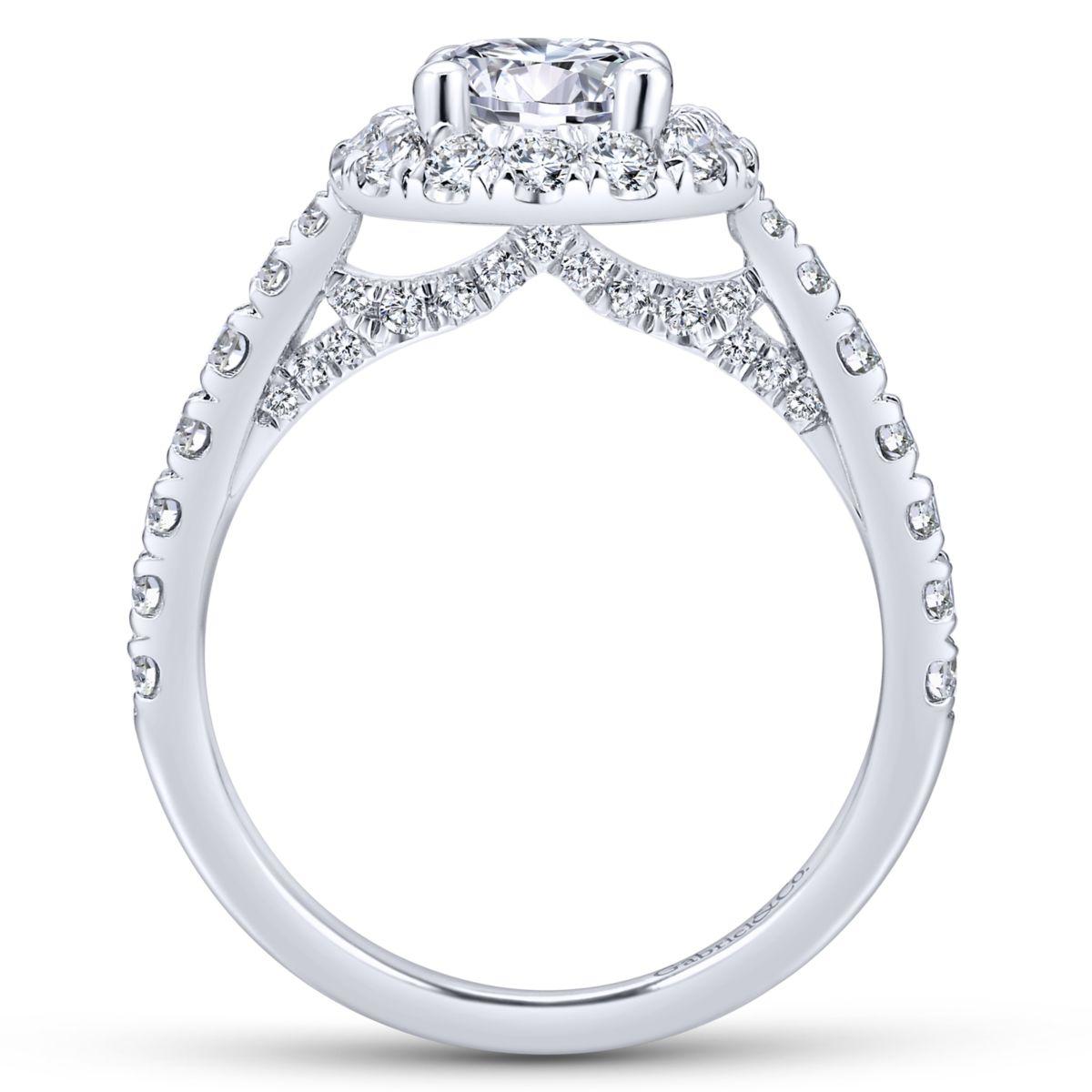 Gabriel & Co. 14k White Gold Entwined Halo Engagement Ring