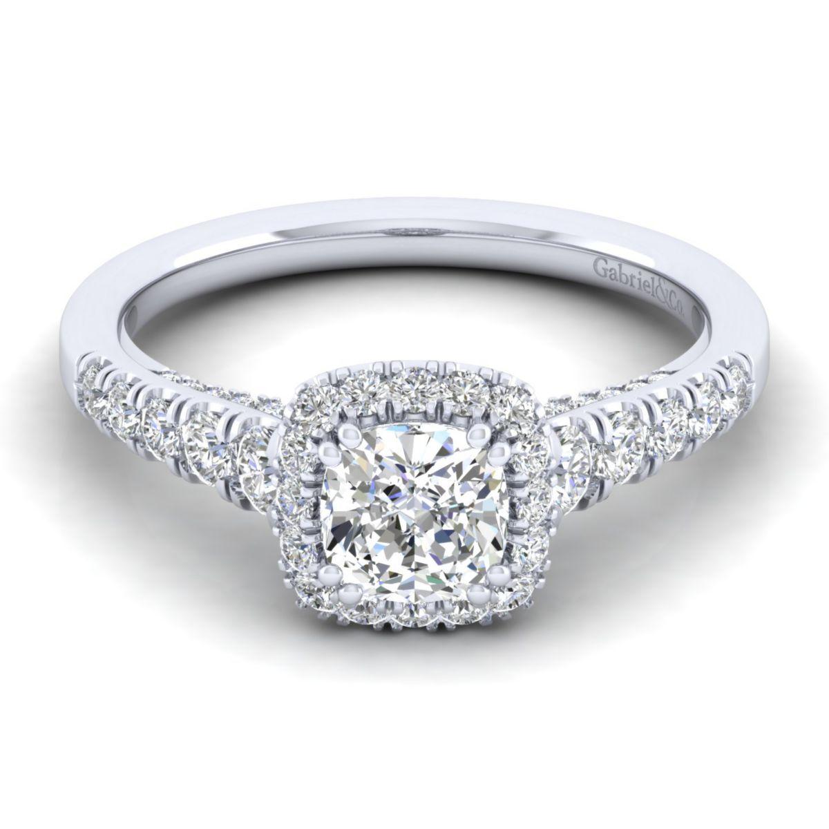 Gabriel & Co. 14k White Gold Entwined Halo Engagement Ring