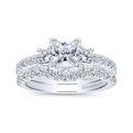 Gabriel & Co. 14k White Gold Entwined Three Stones Engagement Ring