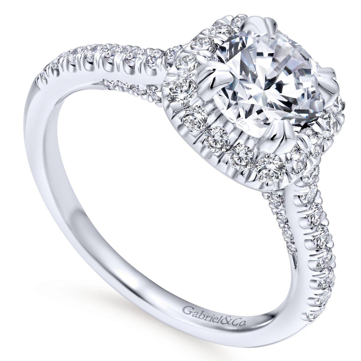 Gabriel & Co. 14k White Gold Entwined Halo Engagement Ring