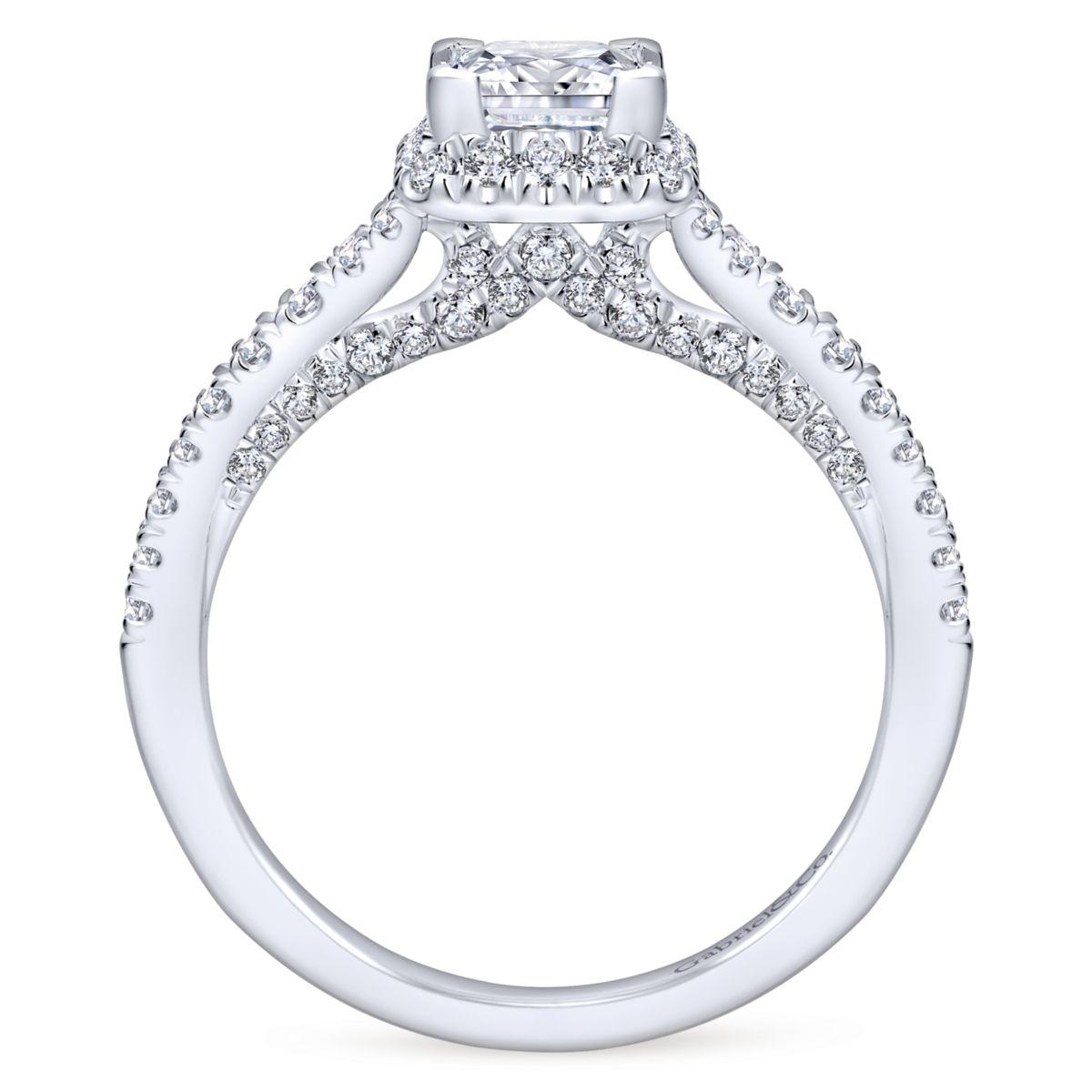 Gabriel & Co. 14k White Gold Entwined Halo Engagement Ring