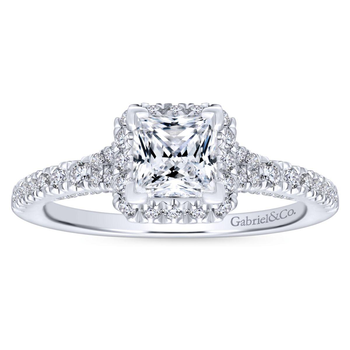 Gabriel & Co. 14k White Gold Entwined Halo Engagement Ring