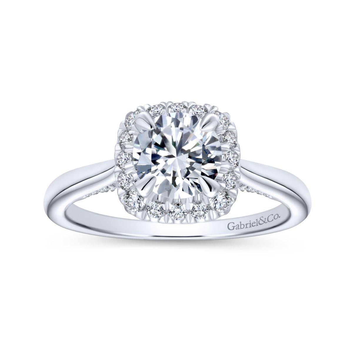 Gabriel & Co. 14k White Gold Entwined Halo Engagement Ring