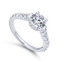 Gabriel & Co. 14k White Gold Crown Straight Engagement Ring