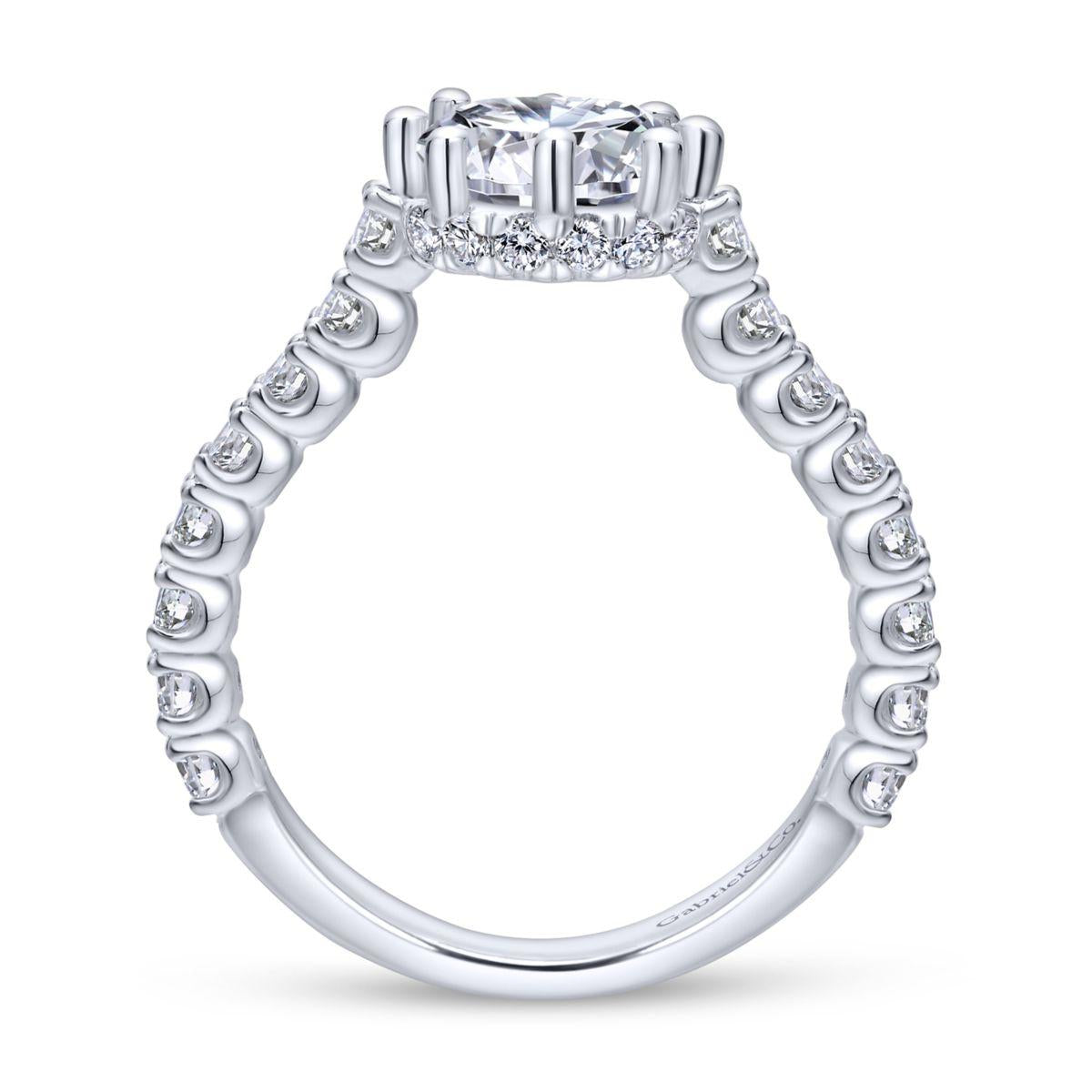 Gabriel & Co. 14k White Gold Crown Straight Engagement Ring