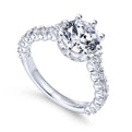 Gabriel & Co. 14k White Gold Crown Straight Engagement Ring