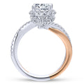 Gabriel & Co. 14k Two Tone Gold Nova Halo Engagement Ring