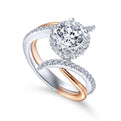 Gabriel & Co. 14k Two Tone Gold Nova Halo Engagement Ring