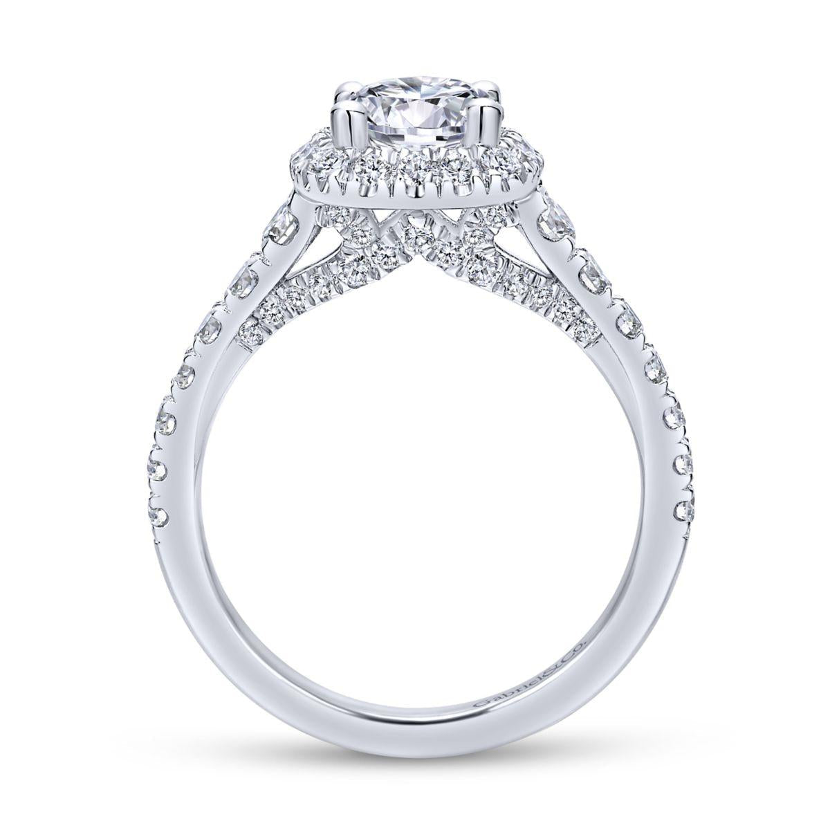 Gabriel & Co. 14k White Gold Entwined Halo Engagement Ring