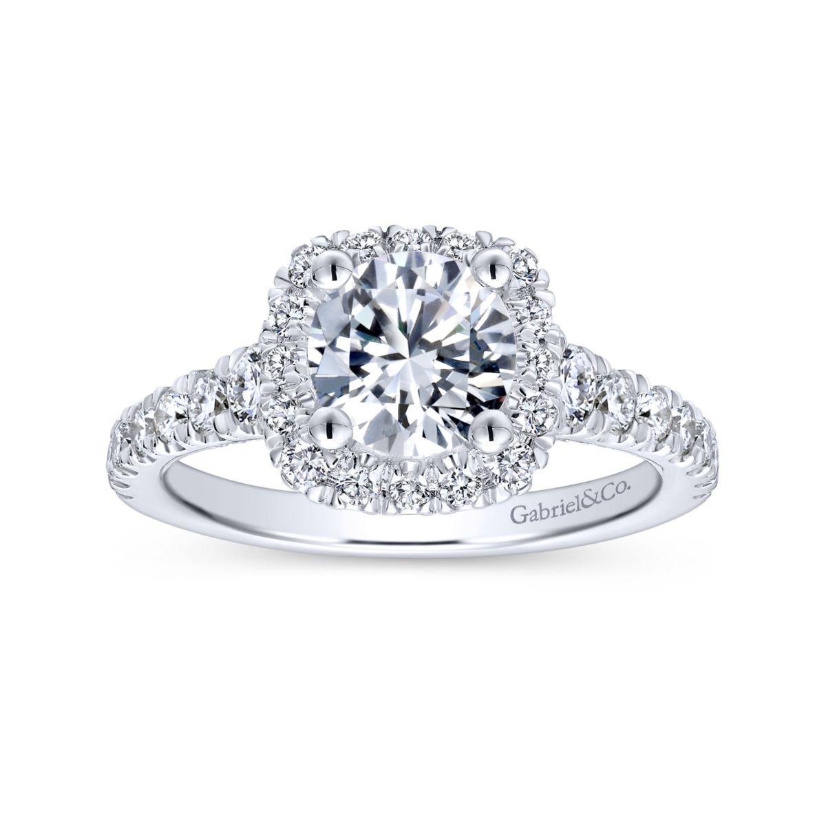 Gabriel & Co. 14k White Gold Entwined Halo Engagement Ring