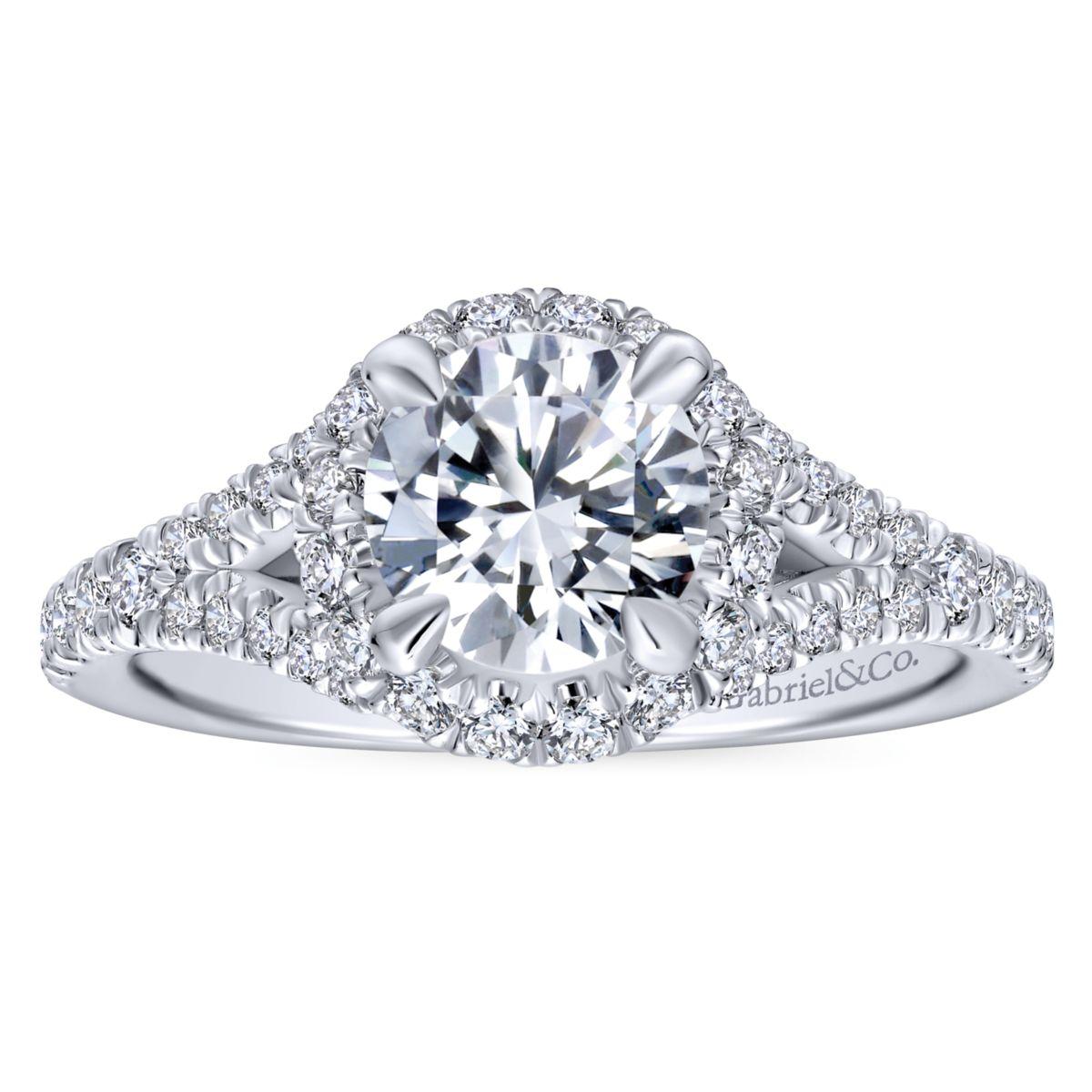 Gabriel & Co. 14k White Gold Entwined Halo Engagement Ring