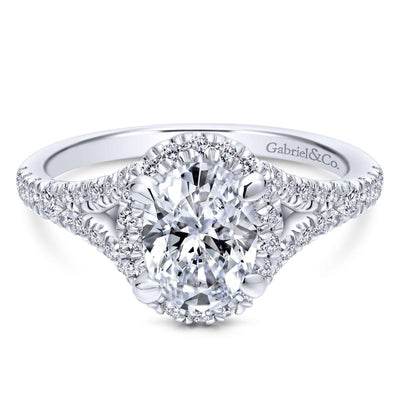 Gabriel & Co. 14k White Gold Entwined Halo Engagement Ring