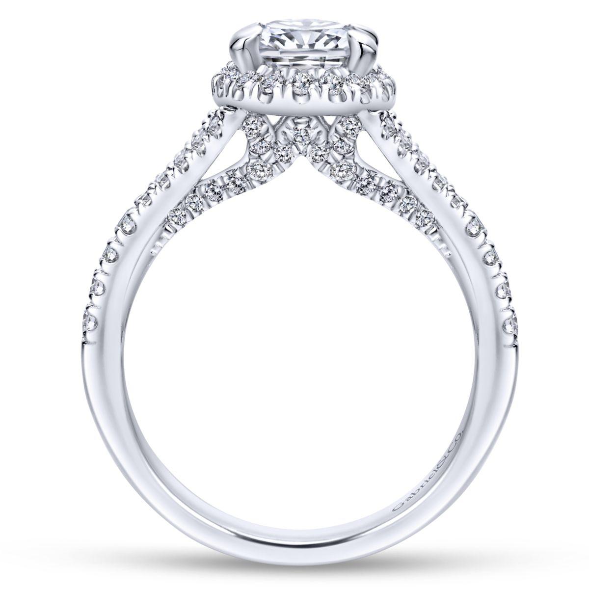 Gabriel & Co. 14k White Gold Entwined Halo Engagement Ring