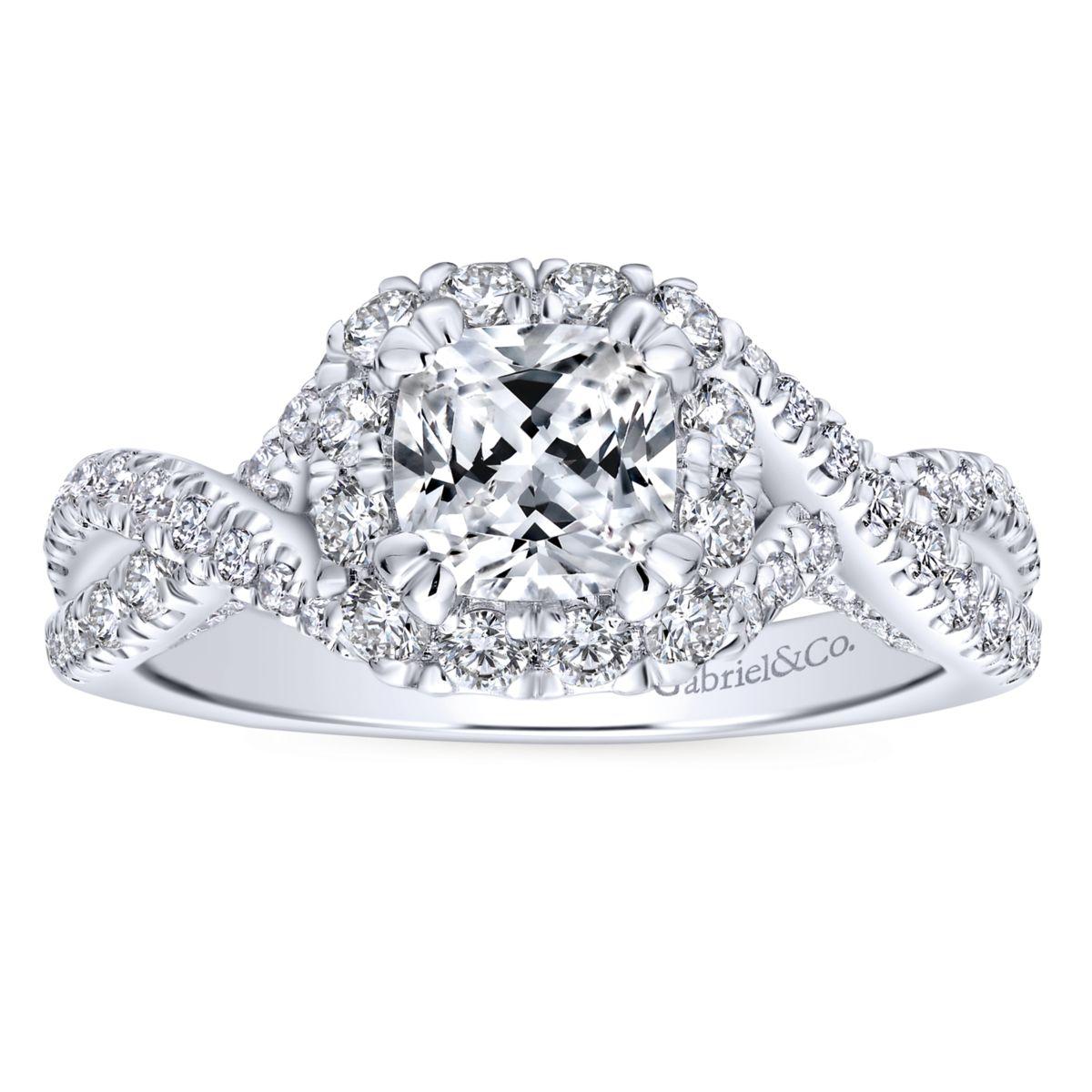 Gabriel & Co. 14k White Gold Entwined Halo Engagement Ring