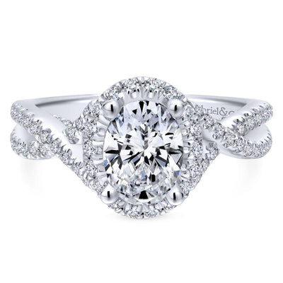 Gabriel & Co. 14k White Gold Entwined Halo Engagement Ring