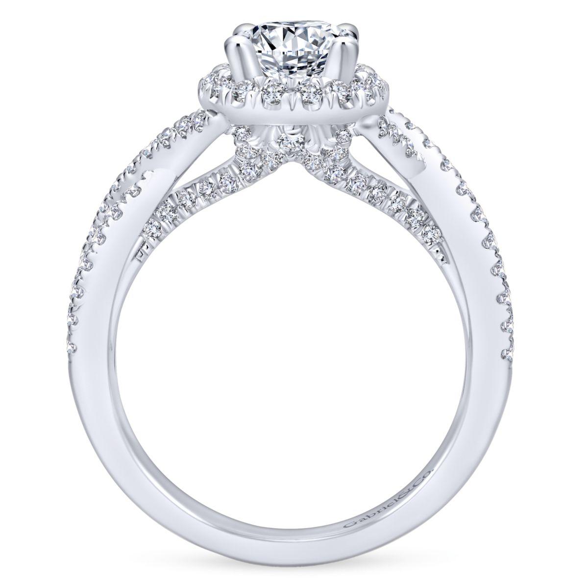 Gabriel & Co. 14k White Gold Entwined Halo Engagement Ring