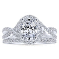 Gabriel & Co. 14k White Gold Entwined Halo Engagement Ring