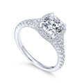 Gabriel & Co. 14k White Gold Entwined Double Halo Engagement Ring